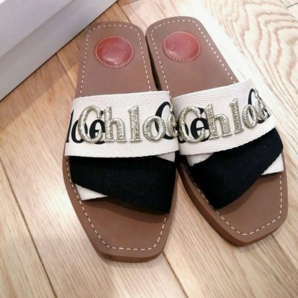 Chloe Black and Cream Sandals